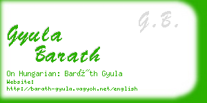 gyula barath business card